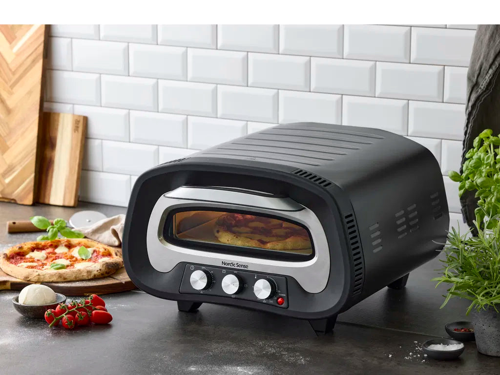 Nordic Sense Pizzaovn elektrisk 2200 watt Svart/Sølv