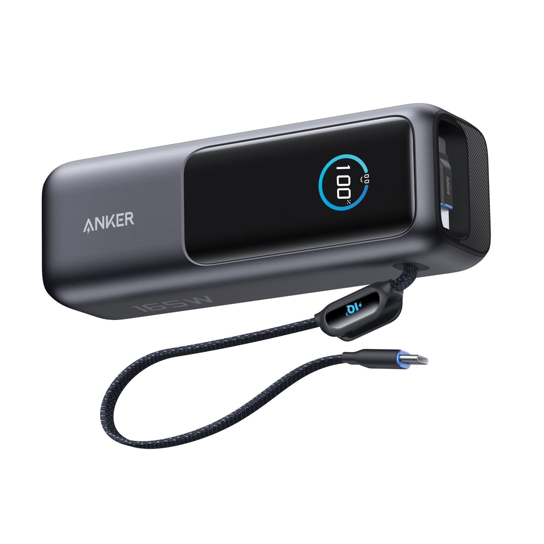 Anker Power Bank 25.000 mAh 165W, Innebygd uttrekkbar kabel